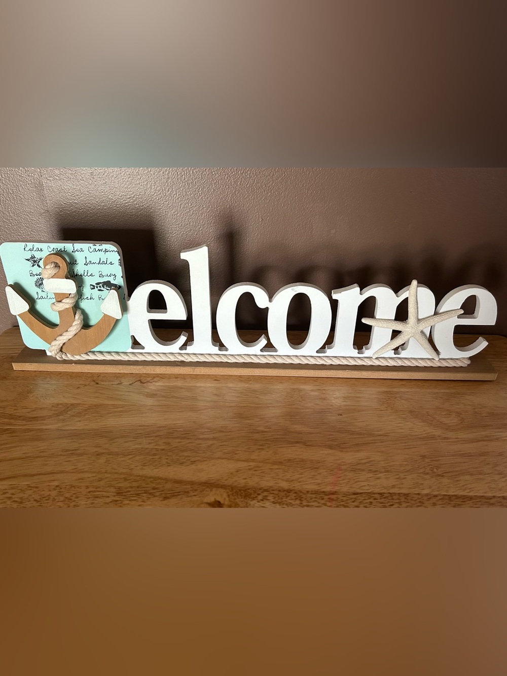 White Welcome Decorative Home Accent Sign
